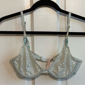 VS starry mesh unlined demi bra 34B